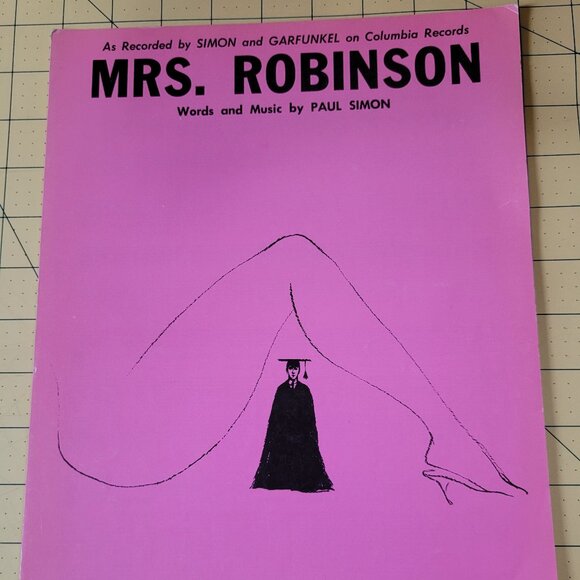 Mrs. Robinson Sheet Music 1968 Simon & Garfunkel From Motion Picture - Picture 1 of 2